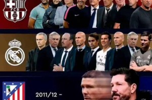 一图看尽西甲14年沧桑！皇马巴萨共换了18次教头马竞独爱1位霸总